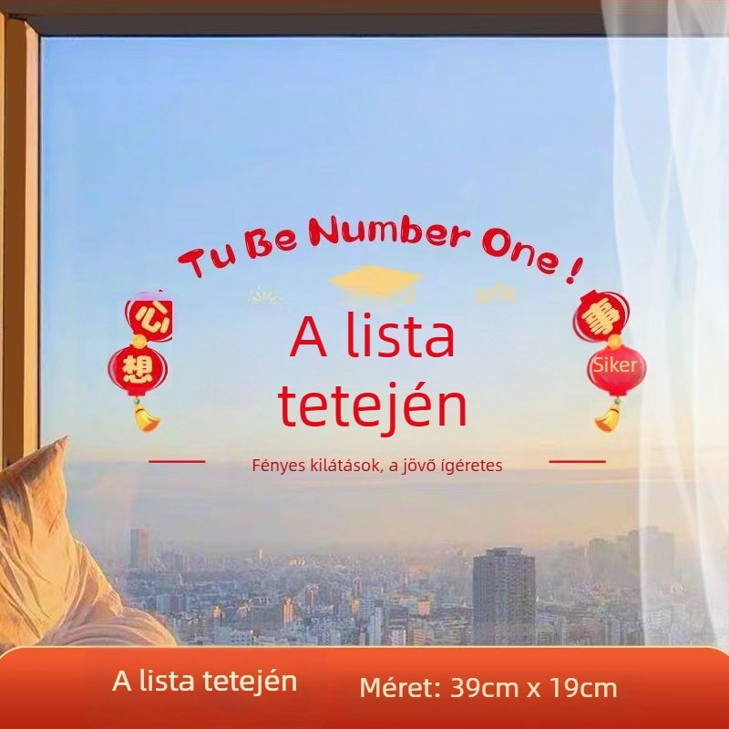 Ablak dekoratív ragasztó – elektrosztatikus film, szerencseszimbólum költözéshez, opp zacskós csomagolás, ajándék