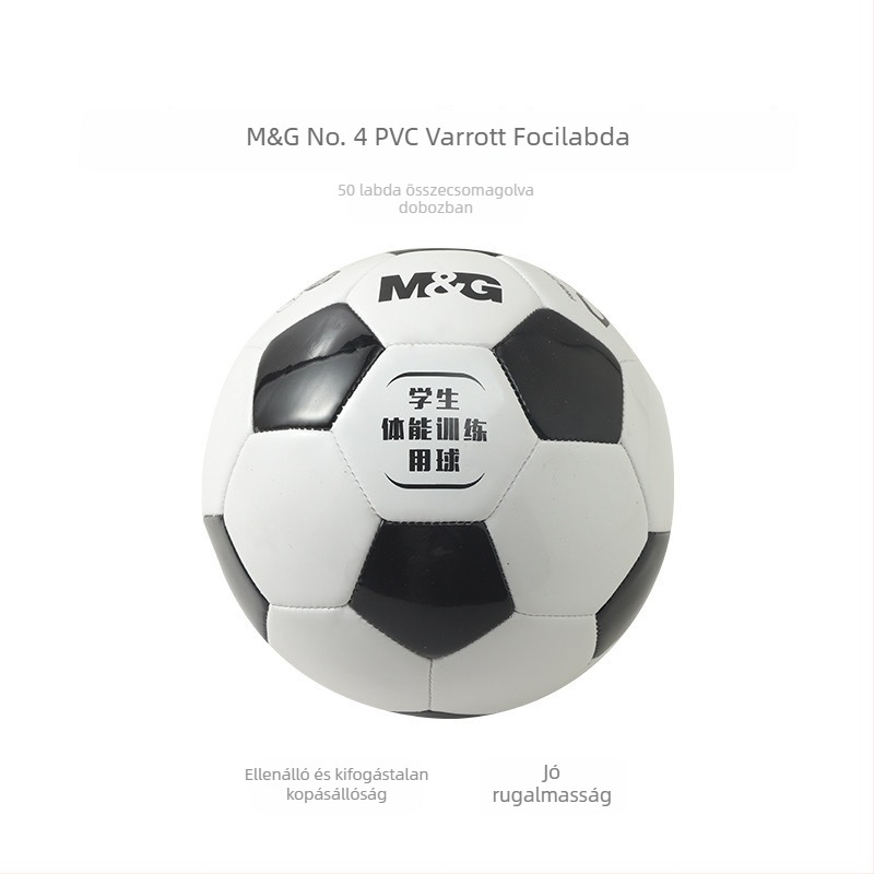Futball-labda - PVC, gépi varrással készült, No.5/No.4, logó nélkül, beltéri és kültéri használatra