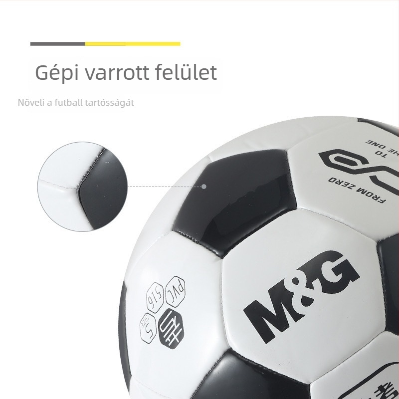 Futball-labda - PVC, gépi varrással készült, No.5/No.4, logó nélkül, beltéri és kültéri használatra