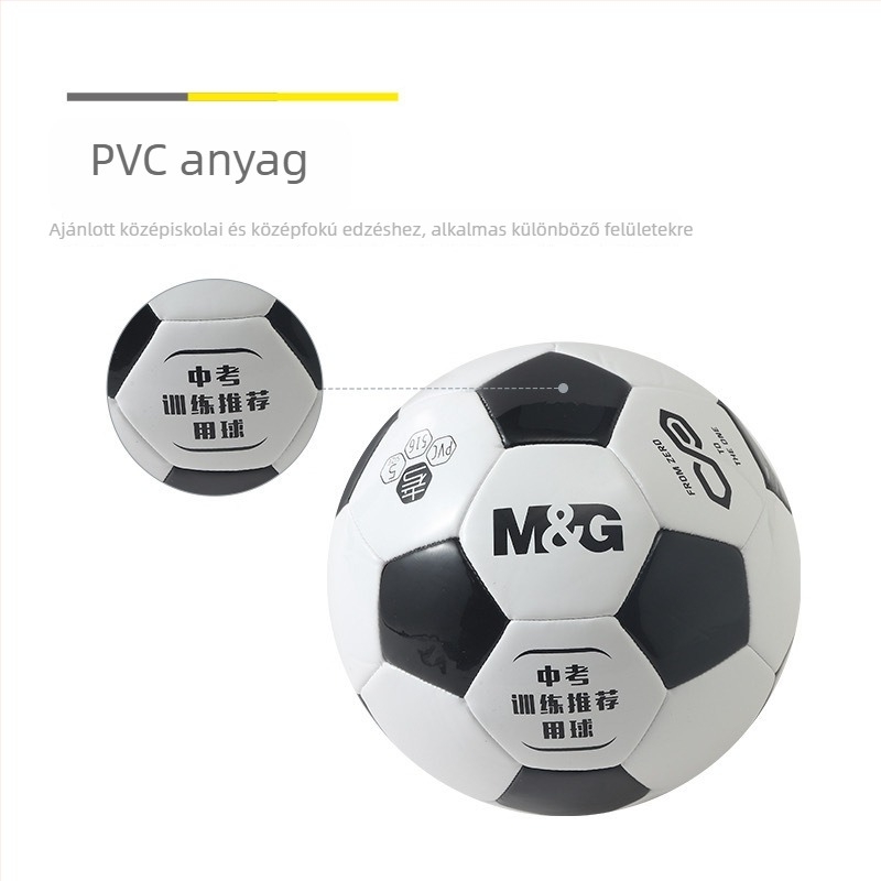 Futball-labda - PVC, gépi varrással készült, No.5/No.4, logó nélkül, beltéri és kültéri használatra