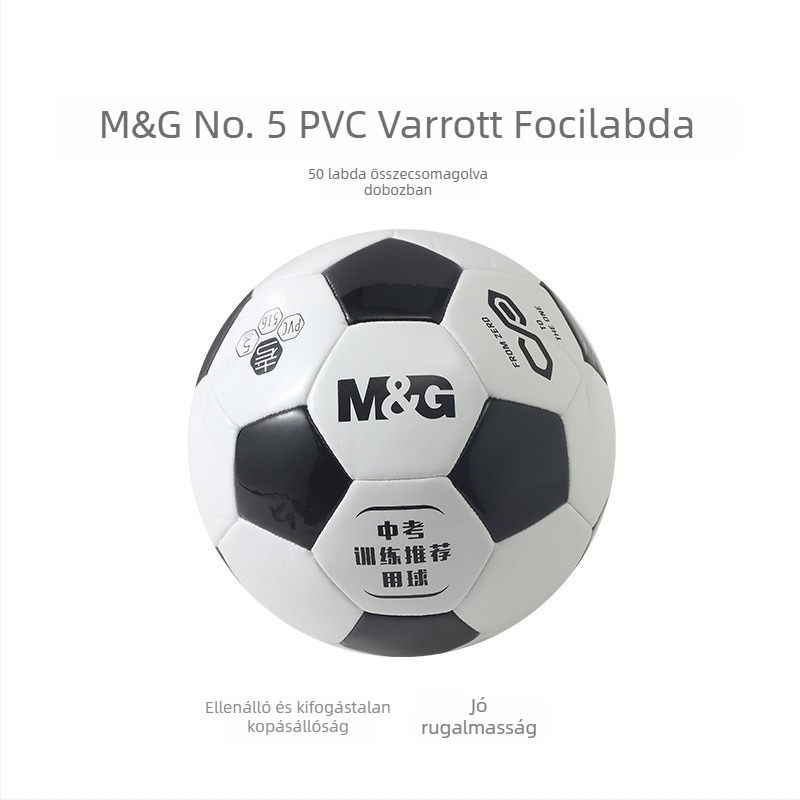 Futball-labda - PVC, gépi varrással készült, No.5/No.4, logó nélkül, beltéri és kültéri használatra