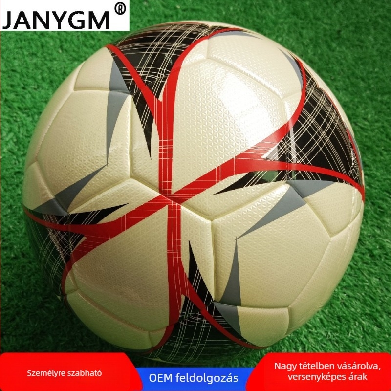 PU futball-labda ragasztott varrással, 410–430 g, belső textilkamra, alkalmas futballra, kosárlabdára és röplabdára