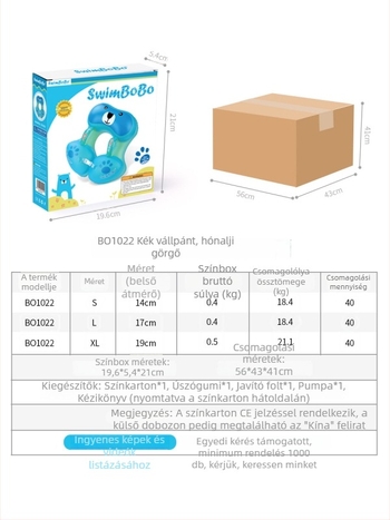 Gyerekeknek szóló úszó gyűrű, megerősített hónalji kialakítás, rajzfilm medve minta, környezetbarát PVC, 0,35 mm vastagság, kézi felfújás