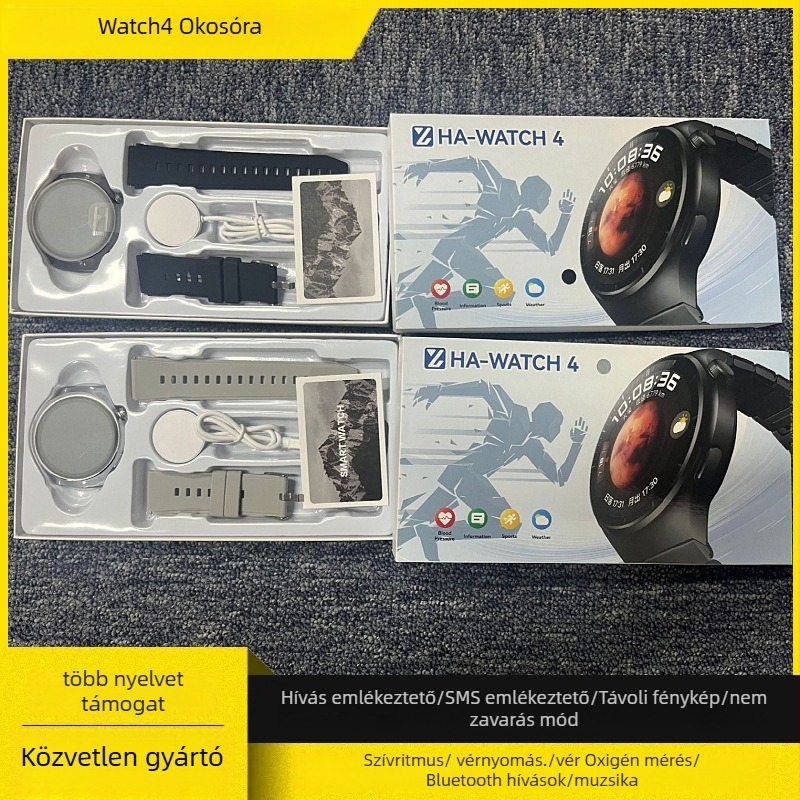 Okosóra Bluetooth hívásokkal, pulzus- és vércukormérés, intelligens értesítések, TFT kijelző