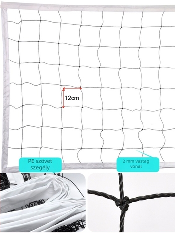 Röplabda háló – Homokos röplabda számára, PVC anyag, gépi varrás, logó nyomtatás, testreszabás elérhető