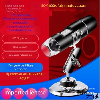 USB digitális mikroszkóp 1600x nagyítással bőr- és szőrtüsző-elemzéséhez — Okostelefonnal kompatibilis, kiváló felbontású képek