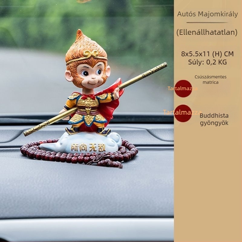 Autóba illő gyanta díszfigura Monkey King, kínai stílusú gyanta kézműves dekoráció, ajándék üzleti célokra és ünnepekre