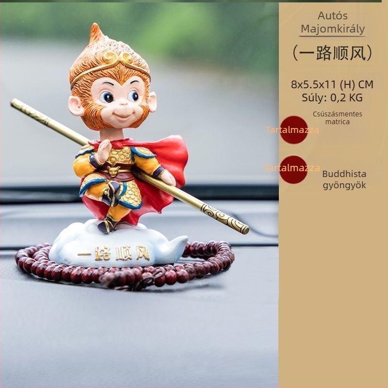 Autóba illő gyanta díszfigura Monkey King, kínai stílusú gyanta kézműves dekoráció, ajándék üzleti célokra és ünnepekre