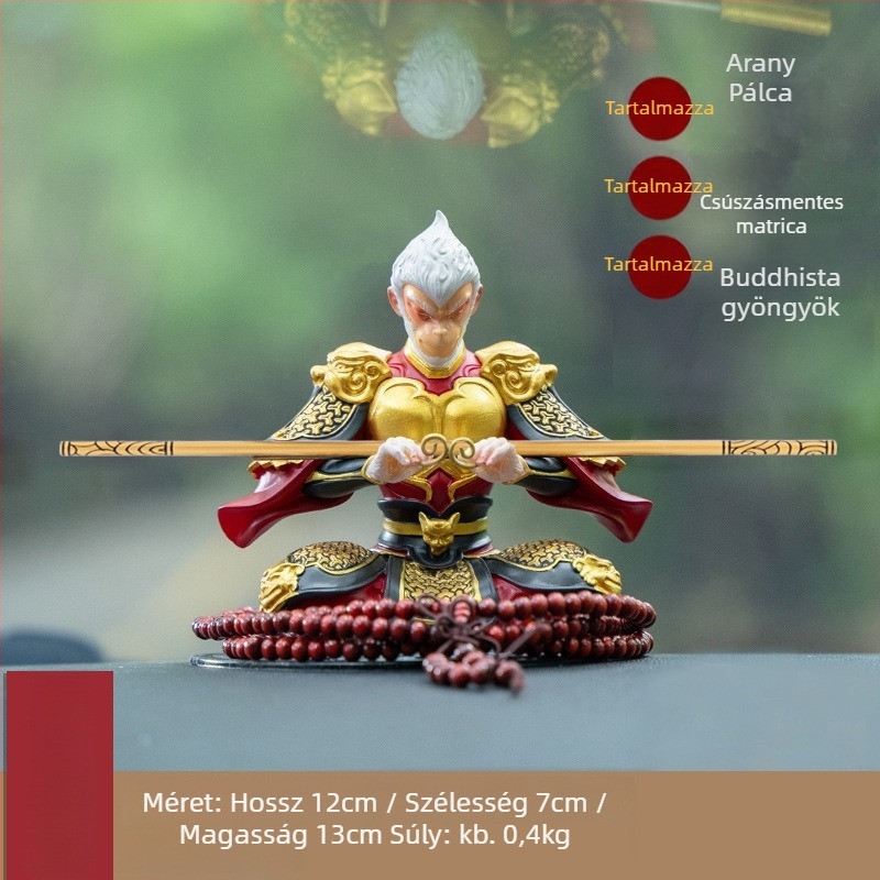 Autóba illő gyanta díszfigura Monkey King, kínai stílusú gyanta kézműves dekoráció, ajándék üzleti célokra és ünnepekre