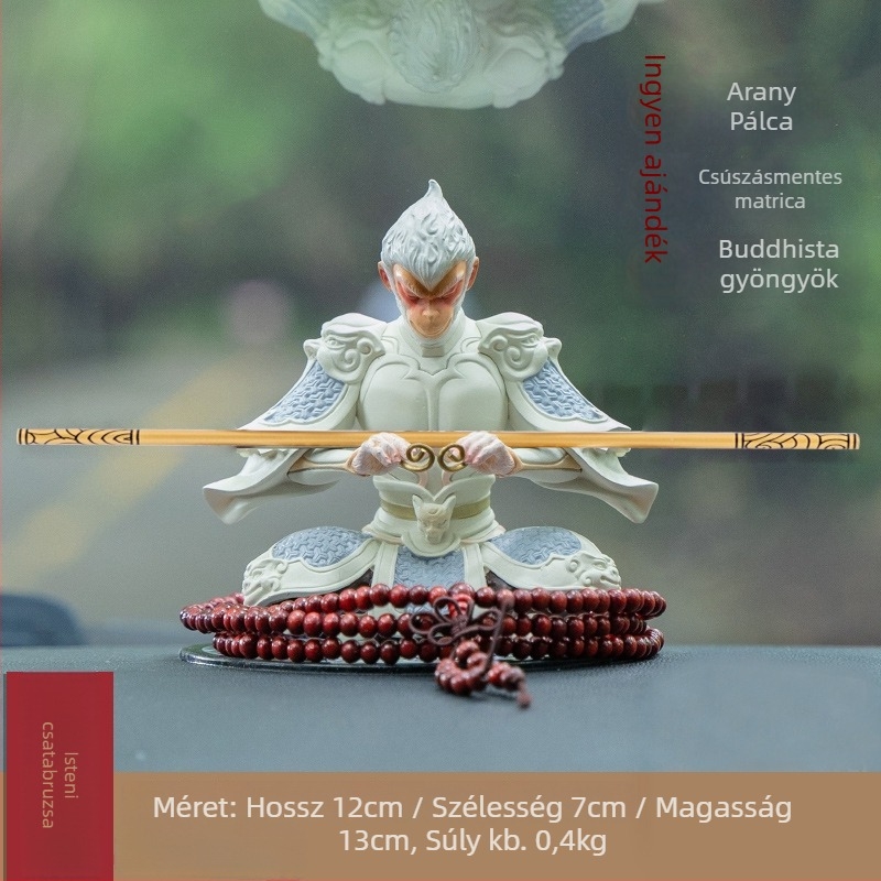 Autóba illő gyanta díszfigura Monkey King, kínai stílusú gyanta kézműves dekoráció, ajándék üzleti célokra és ünnepekre