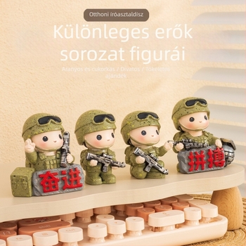 Vörös Hadsereg katonája asztali figurája – gyanta, kínai stílusú dekoráció, ajándék