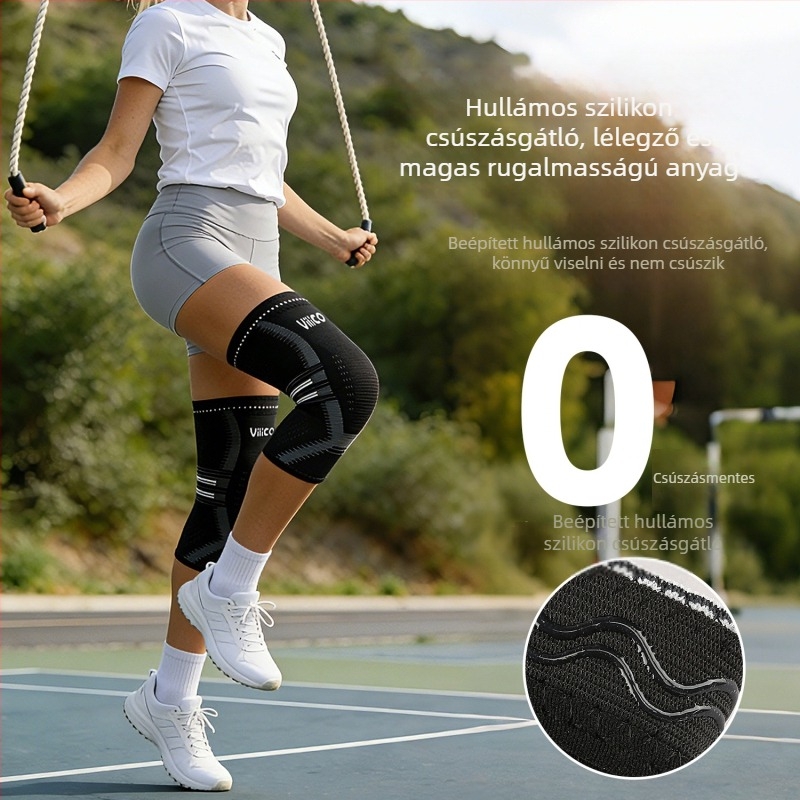 Sport térdvédők – lélegző nejlon, csúszásmentes, könnyű, körülbelül 100 g, térdvédő mandzsetta, univerzális illeszkedés