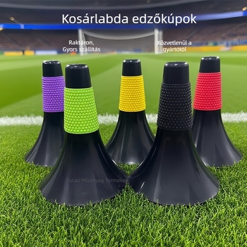 Kosárlabda driblings edzőkészlet, 23 cm-es kúpos jelölő vödörrel, akadályokhoz