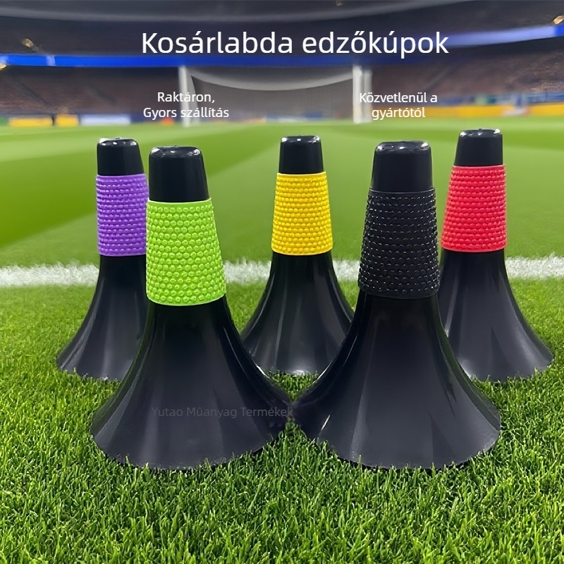 Kosárlabda driblings edzőkészlet, 23 cm-es kúpos jelölő vödörrel, akadályokhoz