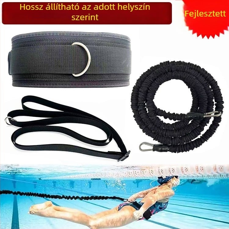 Húzó edző állítható hosszúsággal úszáshoz - latex anyagú karerő-fejlesztő pánt, modell NBW-tls046, márka Male Bowan