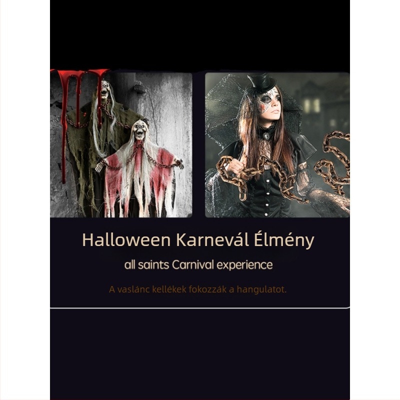 Vaslánc rekvizit Halloween kísértet házhoz, műanyag hamis lánc, film- és televíziós rekvizit, képzési segédeszközök; kód Xdbpzdc; anyag: Egyéb; sport: Labdarúgás