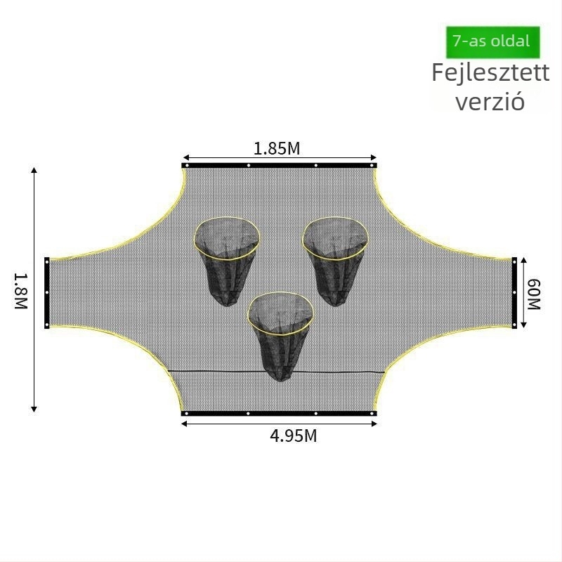 Futball célháló edzéshez, hexagonális háló, visszaverő háló, ifjúsági szabadrúgás gyakorlására, 5/7/11 játékos számára