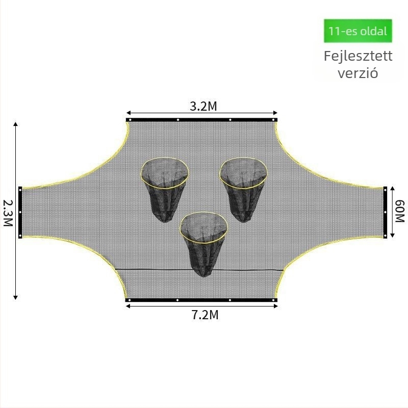 Futball célháló edzéshez, hexagonális háló, visszaverő háló, ifjúsági szabadrúgás gyakorlására, 5/7/11 játékos számára