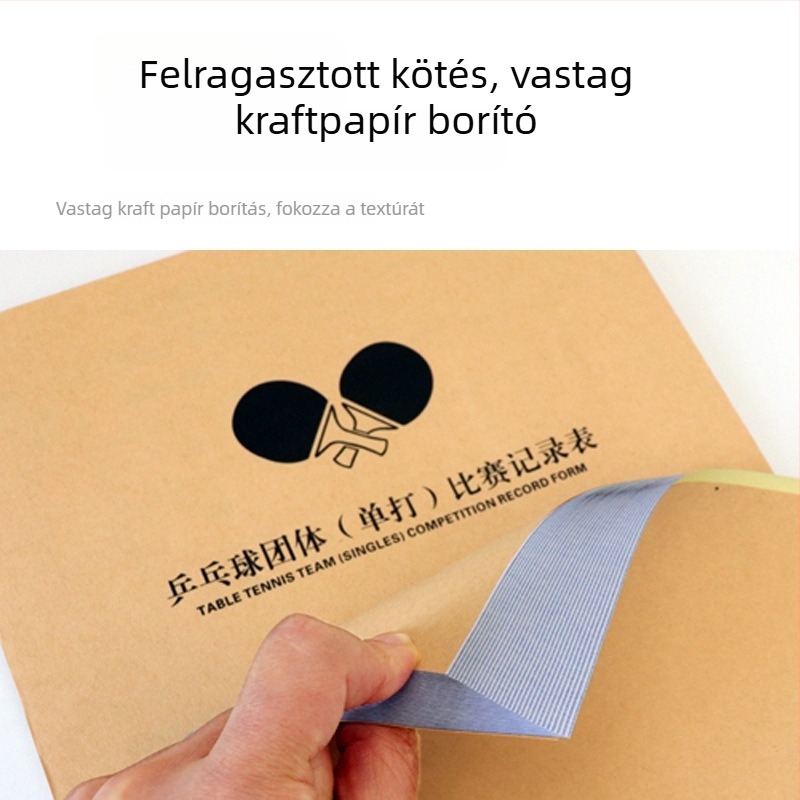 Pontozó tábla cserekártyával és taktikátáblával kosárlabdára, futballra, tollaslabdára és asztaliteniszre; papíralapú, 500 lap, logónyomtatás elérhető, testreszabás