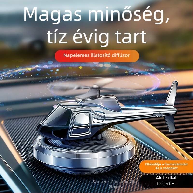 Autó illatosító aromaterápiával, napelemes működés, hosszú ideig tartó enyhe illat, helikopter alakú dekoráció — Hongyu Sheng