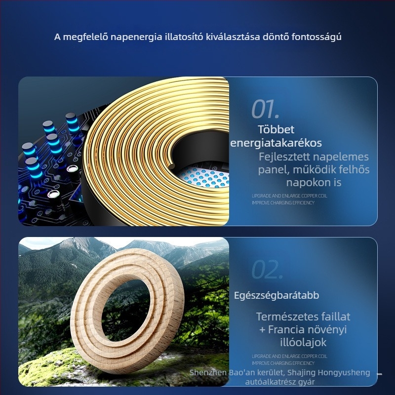 Autó illatosító aromaterápiával, napelemes működés, hosszú ideig tartó enyhe illat, helikopter alakú dekoráció — Hongyu Sheng