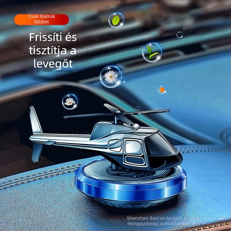 Autó illatosító aromaterápiával, napelemes működés, hosszú ideig tartó enyhe illat, helikopter alakú dekoráció — Hongyu Sheng