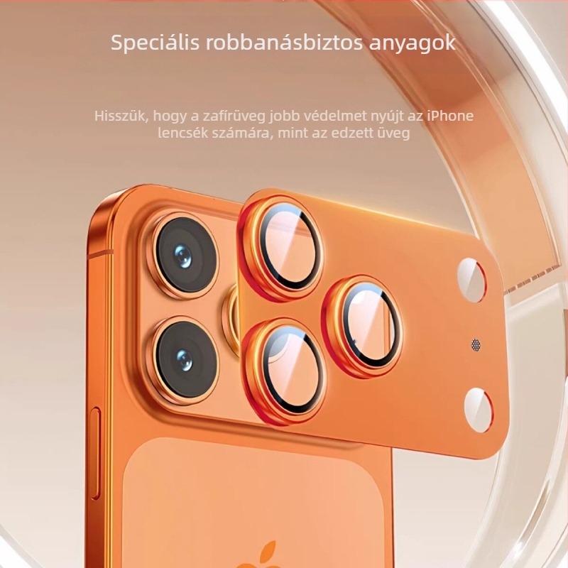iPhone 17 Pro Max kameraobjektív védőfólia, HD, karcolásálló, robbanásbiztos, zuhanásbiztos, PET hátoldali fólia