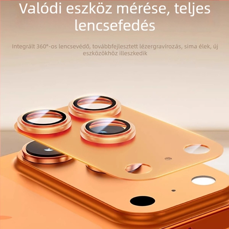 iPhone 17 Pro Max kameraobjektív védőfólia, HD, karcolásálló, robbanásbiztos, zuhanásbiztos, PET hátoldali fólia