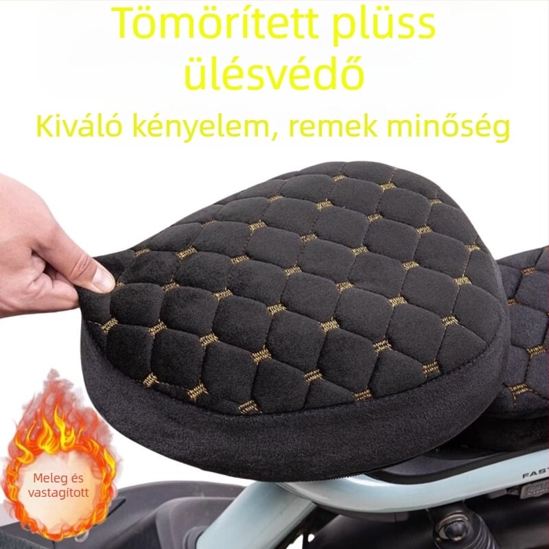 Elektromos jármű ülésvédő, téli fleece-bélésű, pamut anyag, pamut töltet, univerzális illeszkedés