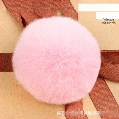 Természetes szőrrel készült pompon függő - kézzel kötött, eredeti dizájn, hajkiegészítő