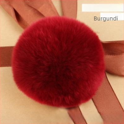 Természetes szőrrel készült pompon függő - kézzel kötött, eredeti dizájn, hajkiegészítő