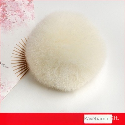 Természetes szőrrel készült pompon függő - kézzel kötött, eredeti dizájn, hajkiegészítő