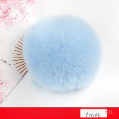 Természetes szőrrel készült pompon függő - kézzel kötött, eredeti dizájn, hajkiegészítő