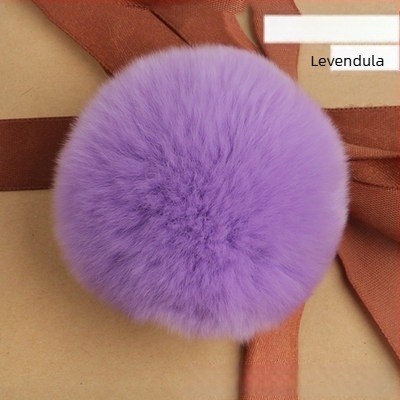 Természetes szőrrel készült pompon függő - kézzel kötött, eredeti dizájn, hajkiegészítő