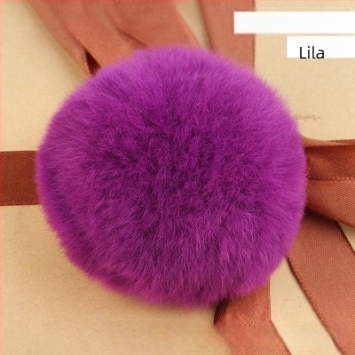 Természetes szőrrel készült pompon függő - kézzel kötött, eredeti dizájn, hajkiegészítő