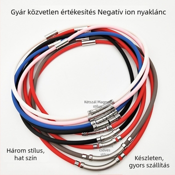 Szilikon nyakpánt rozsdamentes acél medállal, geometriai dizájn, uniszex