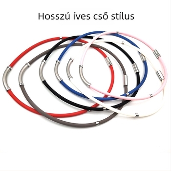 Szilikon nyakpánt rozsdamentes acél medállal, geometriai dizájn, uniszex