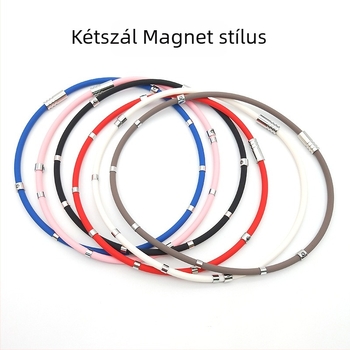 Szilikon nyakpánt rozsdamentes acél medállal, geometriai dizájn, uniszex