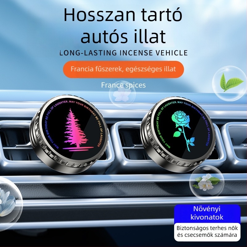 Time Autóillatosító aromaterápia: ötvözet illat tartó, légkimeneti csipesz, Osmanthus illat, 10–20 ml, 61–90 óra illatideje