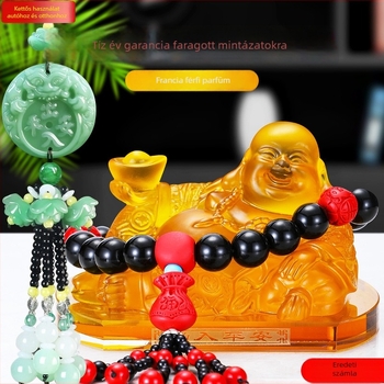 Jadei autó illatszer dekoráció Maitreya Buddha szoborral, központi konzol aromaterápiás üveg, autó dísz — nincs hivatalosan engedélyezett magánmárka