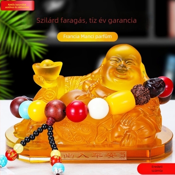 Jadei autó illatszer dekoráció Maitreya Buddha szoborral, központi konzol aromaterápiás üveg, autó dísz — nincs hivatalosan engedélyezett magánmárka