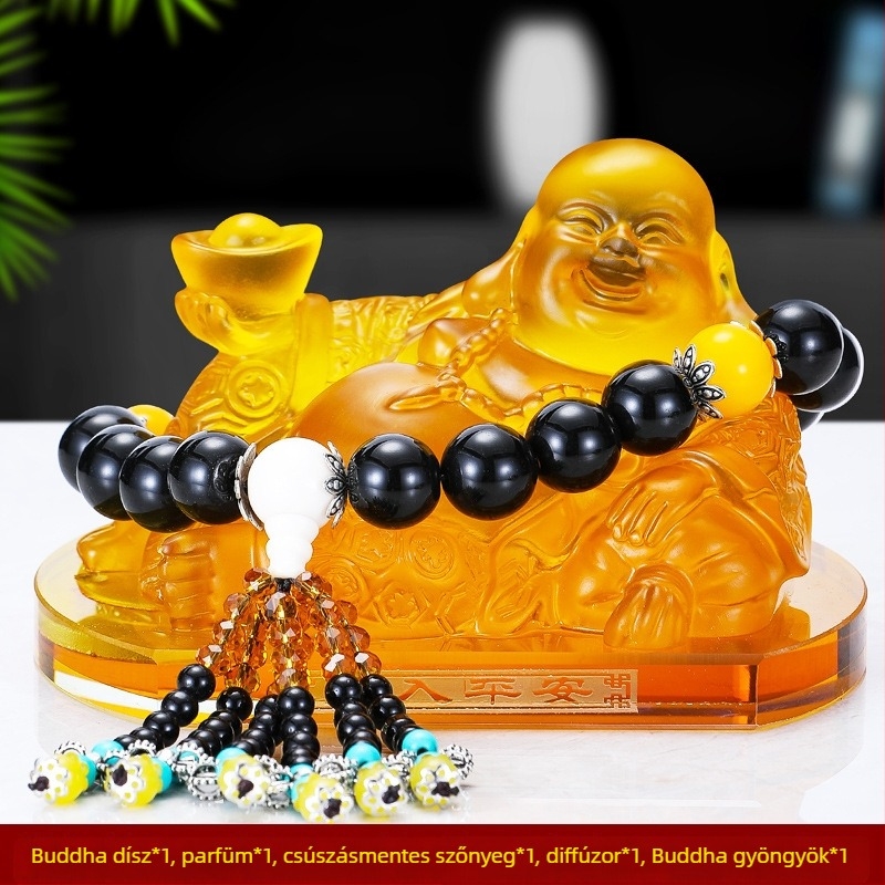 Jadei autó illatszer dekoráció Maitreya Buddha szoborral, központi konzol aromaterápiás üveg, autó dísz — nincs hivatalosan engedélyezett magánmárka