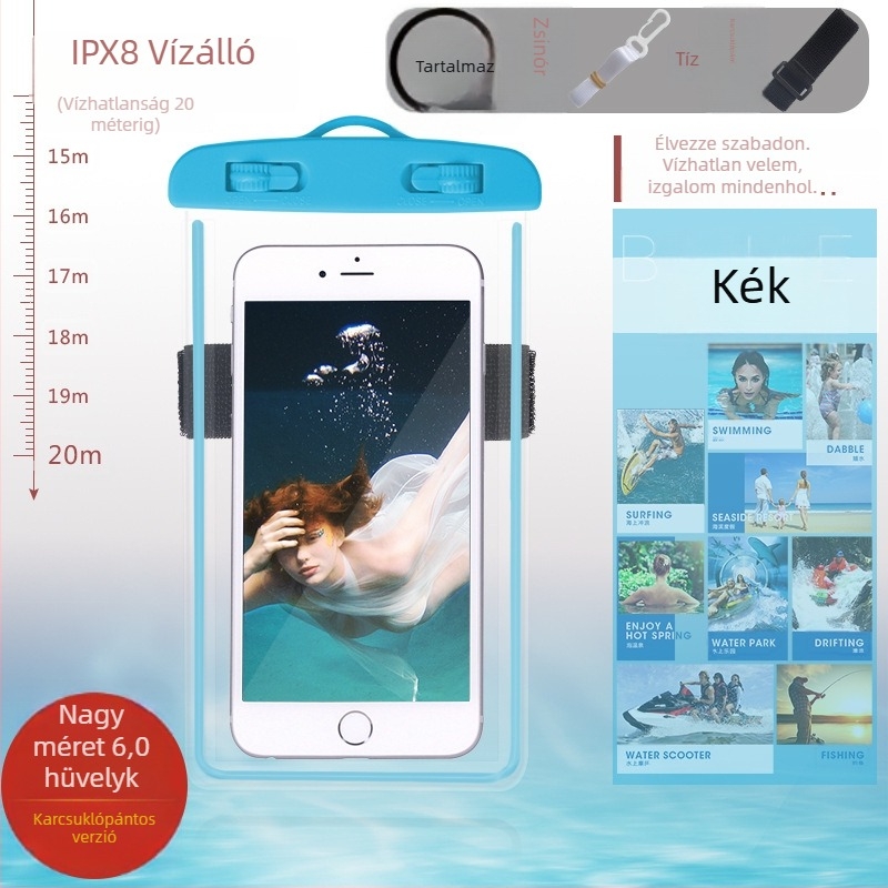 Fénylő vízálló telefonkarpánt tok