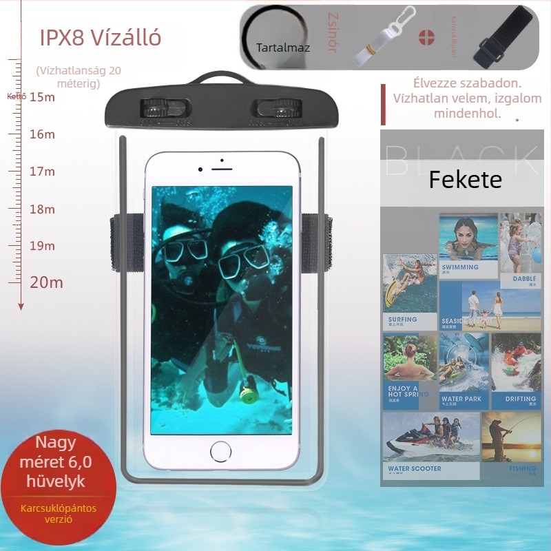 Fénylő vízálló telefonkarpánt tok