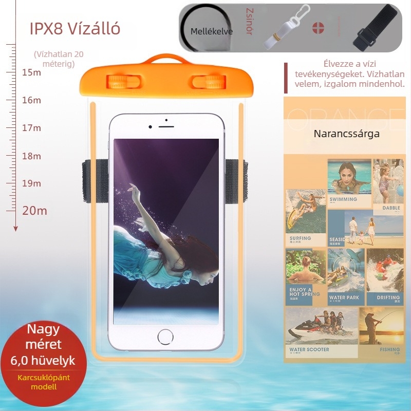Fénylő vízálló telefonkarpánt tok