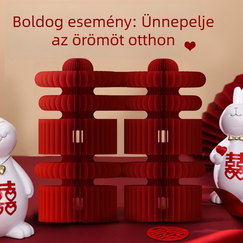 Menyasszonyi papírból készült honeycomb gömb dísz – 3D asztali fotó kellékek, Jiujian