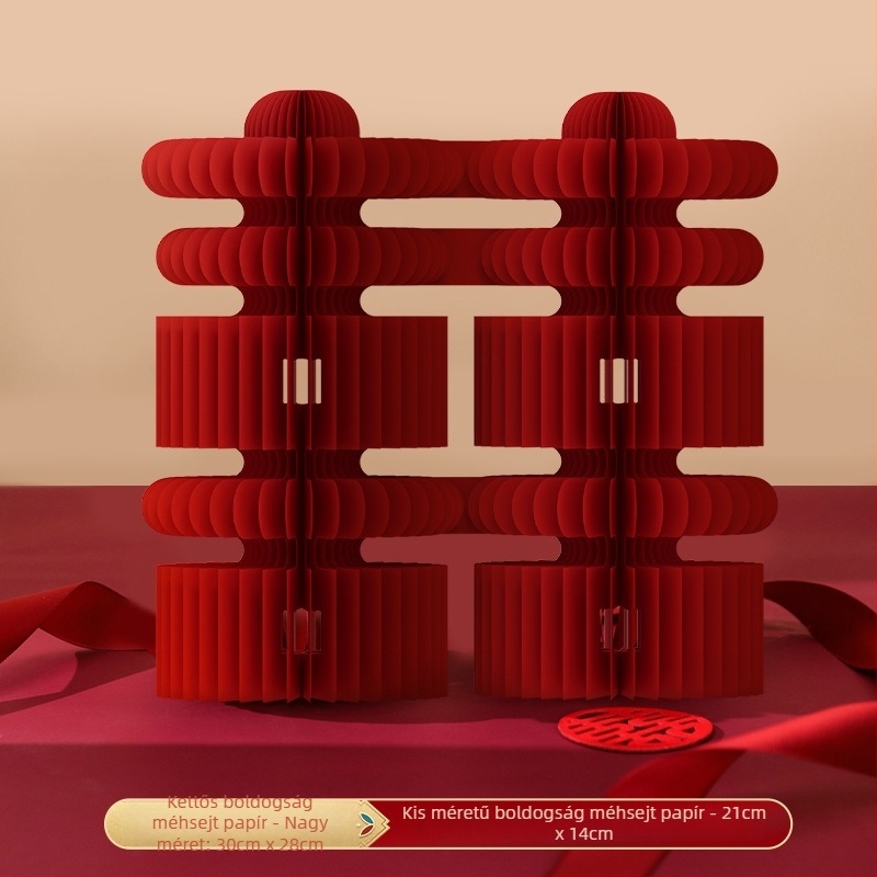 Menyasszonyi papírból készült honeycomb gömb dísz – 3D asztali fotó kellékek, Jiujian