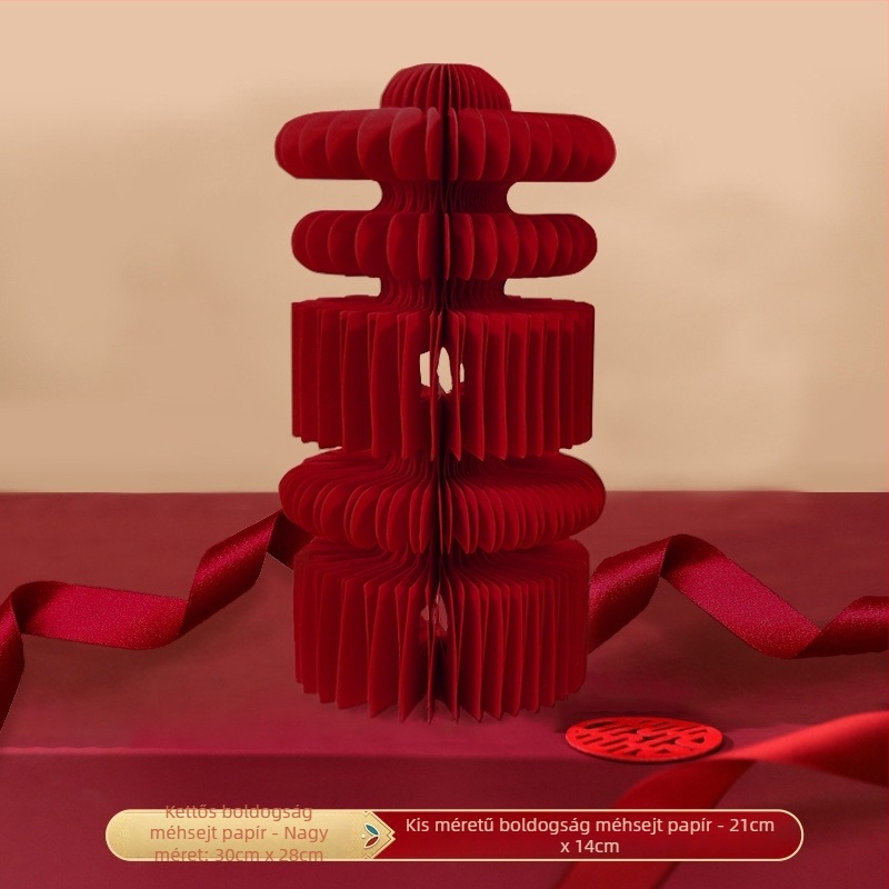 Menyasszonyi papírból készült honeycomb gömb dísz – 3D asztali fotó kellékek, Jiujian