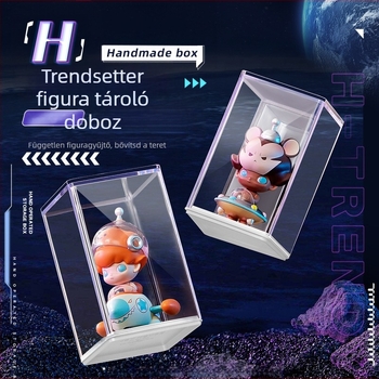 Figurák tároló doboza, PS műanyag, 25 L, porálló, egymásra rakható, 24 darabos készlet