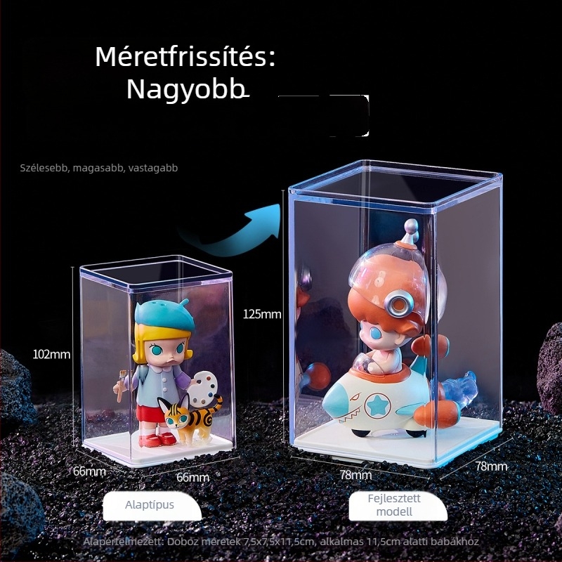 Figurák tároló doboza, PS műanyag, 25 L, porálló, egymásra rakható, 24 darabos készlet